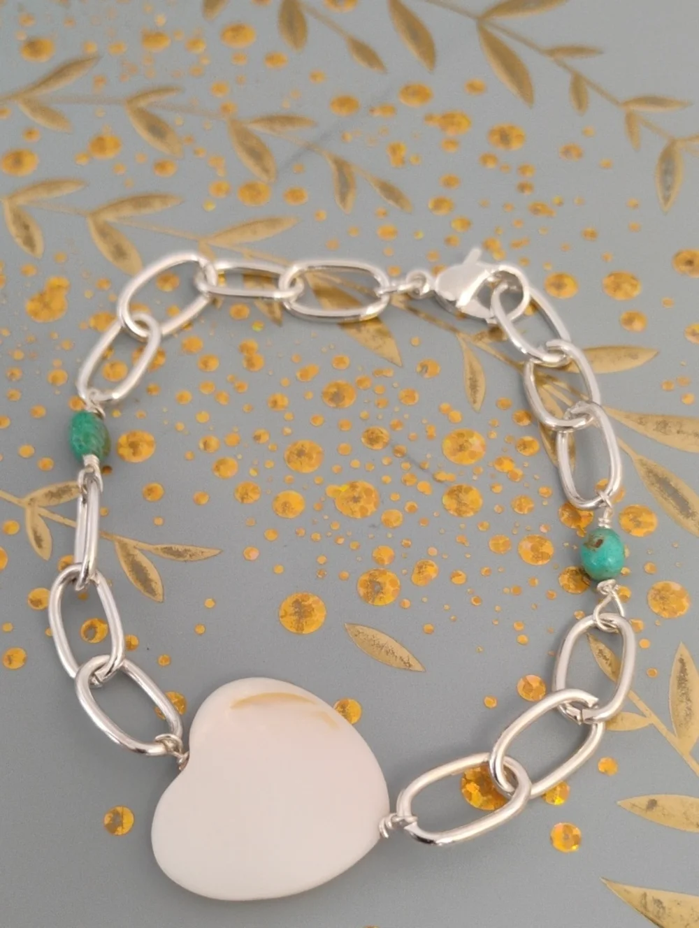 Kingman Turquoise And Mother Of Pearl Bracelet/Anklet